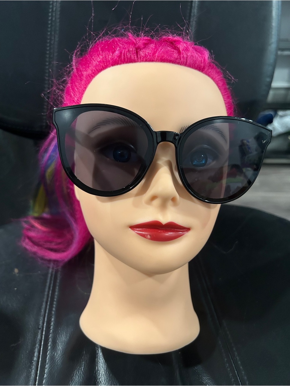 Foster Grant Classic Oversized Black Cat-Eye Women's Sunglasses